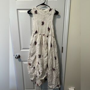 Sheer White with Floral Embroidery Dress